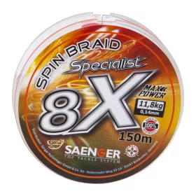 Saenger 8X fonott zsinór narancssárga 0,10mm 