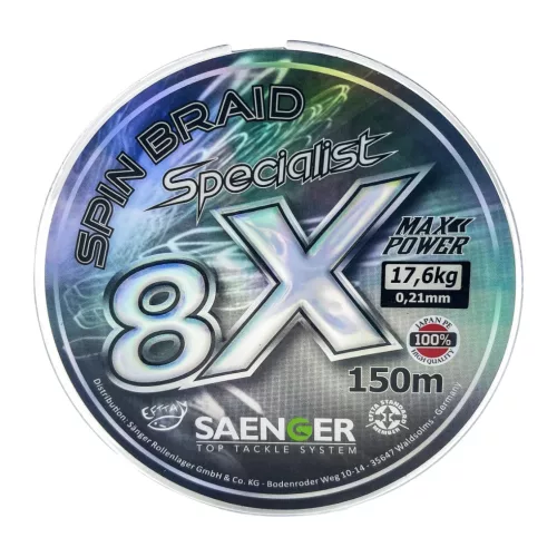 Saenger 8X fonott zsinór szürke színű 0,10mm