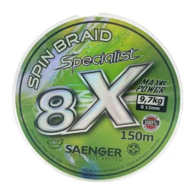 Saenger 8X fonott zsinór zöld színű 0,10mm