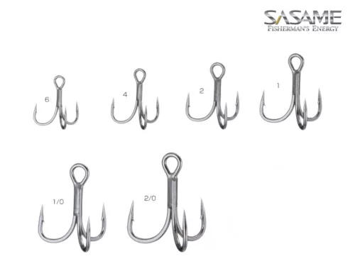 SASAME Straight Point Treble Hook- Egyenes hegyű hármas Horog - 2 méret