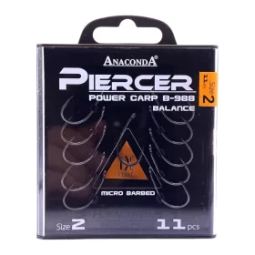 ANACONDA Piercer Pow.C. B-988 - mikroszakállas horog 2-es méret - CarpHunter