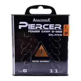 ANACONDA Piercer Pow.C. B-988 - mikroszakállas horog 6-os méret - CarpHunter