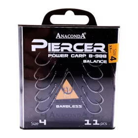 ANACONDA Piercer Pow.C. B-988 - szakállnélküli horog 4-es méret - CarpHunter