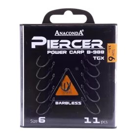 ANACONDA Piercer Power Carp B-988 TGX - szakállnélküli horog 6-os méret - CarpHunter