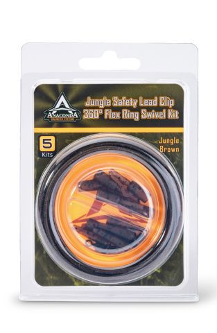 ANACONDA Jungle Gr. Safety Lead Clip 360° Fley Ring Swivel 5 szett / barna 