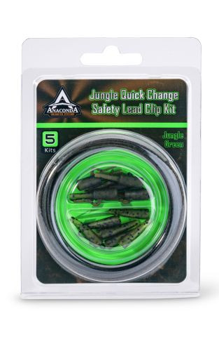ANACONDA Jungle Gr. Quick Change Safety Lead Clip 5szett/zöld