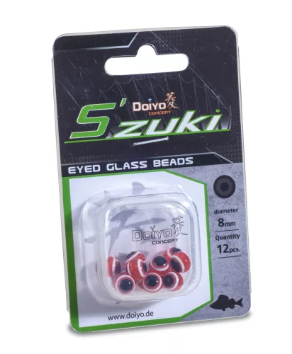 DOIYO S'zuki Eyed Glass Beads Red üveggyöngy - CarpHunter
