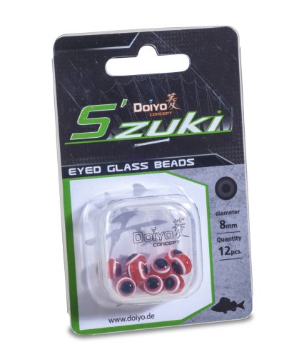 DOIYO S'zuki Eyed Glass Beads Red üveggyöngy 
