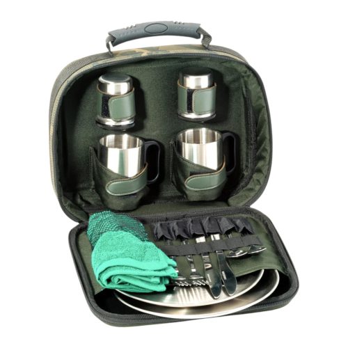 ANACONDA Freelancer Prime Tableware - Utazó rozsdamentes acél étkészlet hortáskában