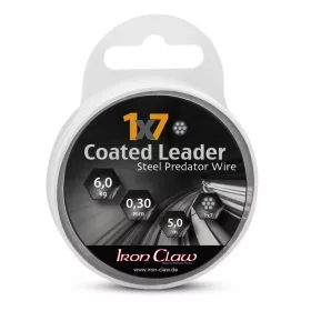 IRON CLAW 1x7 Coated Leader black bevonatos acél előkezsinór / 0,30mm / 6kg / 5m - CarpHunter
