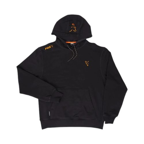 Fox Collection Black/Orange Hoodie L - Fekete - Narancs kapucnis pulóver