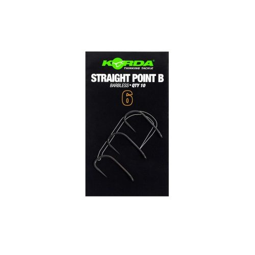 Korda Straight Point Barbless Size 6 - szakáll nélküli horog