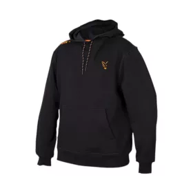 Fox Collection Black/Orange Hoodie M - Fekete - Narancs kapucnis pulóver prémium Fox International horgásztermék.
