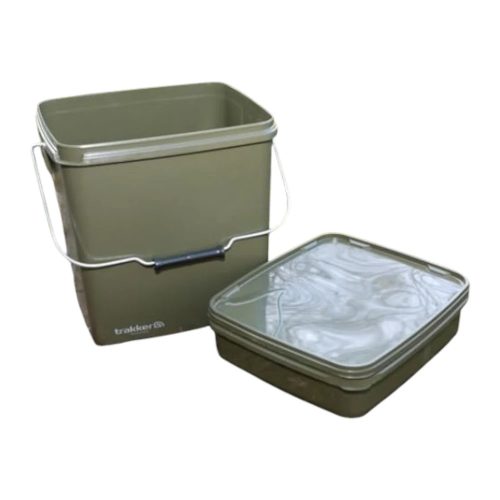 Trakker Olive Square Container - Kocka vödör 13 literes + tálca