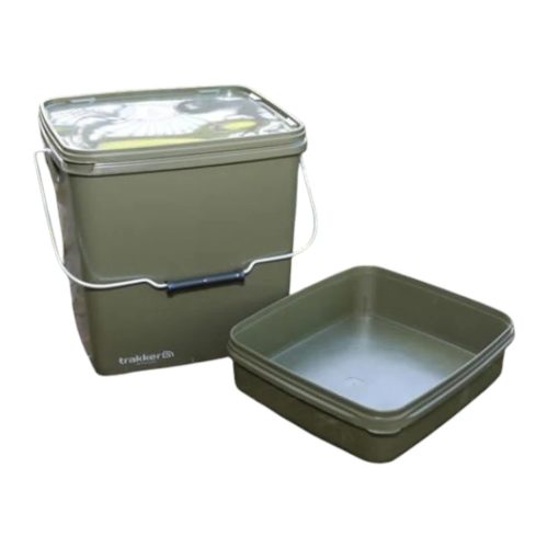 Trakker Olive Square Container - Kocka vödör 13 literes + tálca