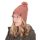 Fox Cable Knit Bobble Hat Dusty Rose Pink - bojtos sapka