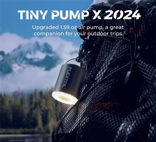 Flextail Tiny Pump X – Kompakt 3 az 1-ben tölhető kempingpumpa, narancssárga