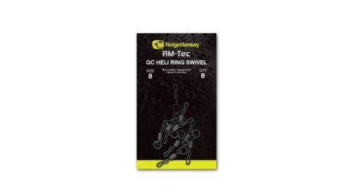 RidgeMonkey RM-Tec QC Heli Ring Swivel karikás gyorskapcsos forgó size 8