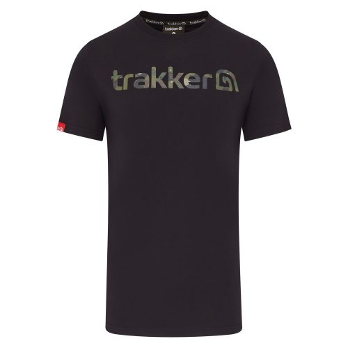 Trakker CR Logo T-shirt Black Camo - rövid ujjú póló L-es méret