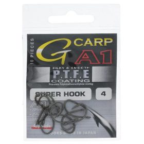   Gamakatsu A1 G-CARP SUPER HOOKS PTFE - Fekete bevonatos horog 4 méret