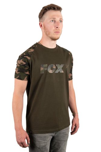 Fox Raglan Khaki / Camo Sleeve T 