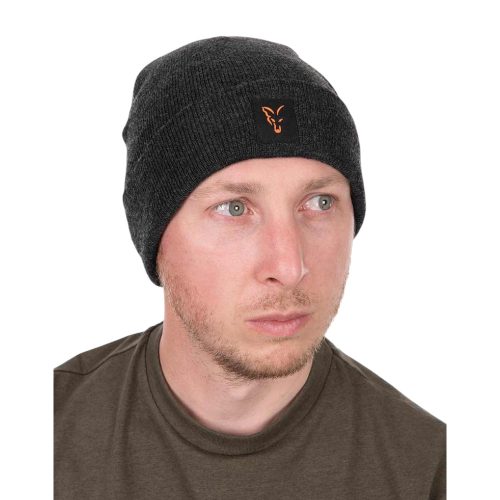 Fox Collection Beanie Black Orange - Sapka