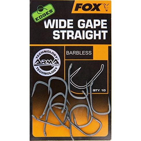 Fox Edges Wide Gape Straight barbless (8) - szakállmentes horog