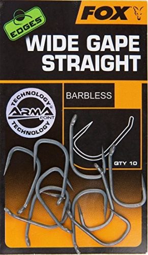 Fox Edges Wide Gape Straight barbless (8) - szakállmentes horog
