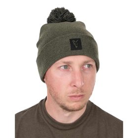 Fox Collection Bobble Hat Green Black - Bojtos sapka