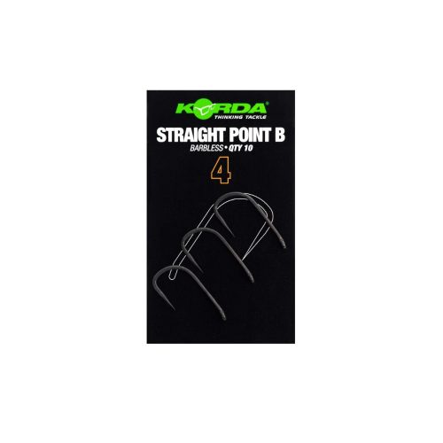 Korda Straight Point Barbless Size 4 - szakáll nélküli horog