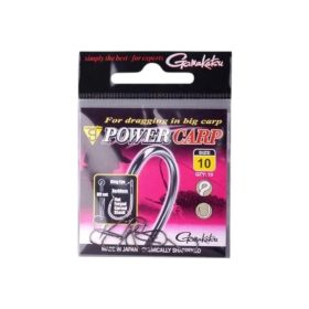   Gamakatsu POWERCARP EYED HOOKS BLACK barbless - szakáll nélküli horog 10 méret