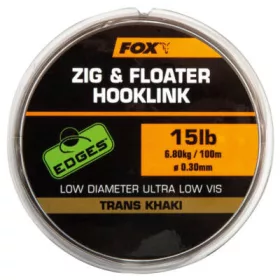 Fox Zig & Floater Hooklink Trans Khaki 15lb - felszíni zsinór prémium Fox International horgásztermék.