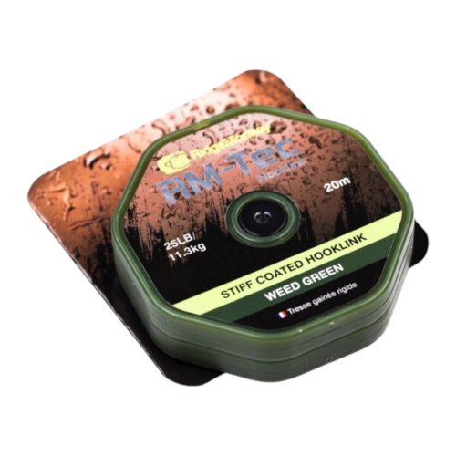 RidgeMonkey RM-Tec Stiff Coated Hooklink előkezsinór 35lb Weed Green