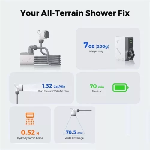 Flextail Tiny Shower – Ultrakönnyű hordozható zuhany - CarpHunter