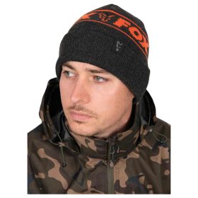 Fox Collection Beanie Black Orange - Sapka