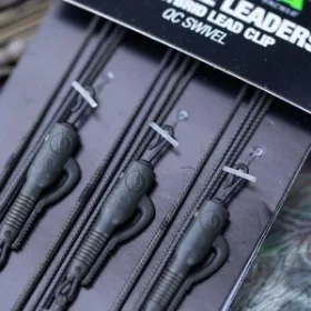 Korda Leadcore Leader Hybrid Lead Clip QC Swivel weed - előkötött leadcore szerelék - CarpHunter