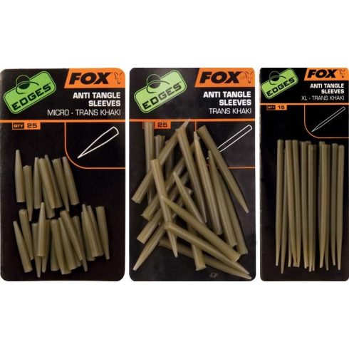 Fox Edges Anti Tangle Sleeves Trans Khaki - gubancgátló kúp mikro