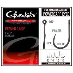   Gamakatsu PRO-C POWERCARP EYED A1 PTFE barbless - szakáll nélküli horog 10 méret