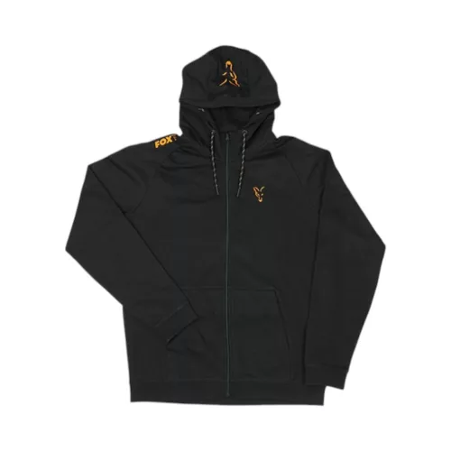 Fox Coll Black Orange LW Hoodie XXXL - Könnyű fekete narancs pulóver prémium Fox International horgásztermék.