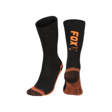 Fox Black/Orange thermo sock Sz10-13 EU 44-47 - thermo zokni