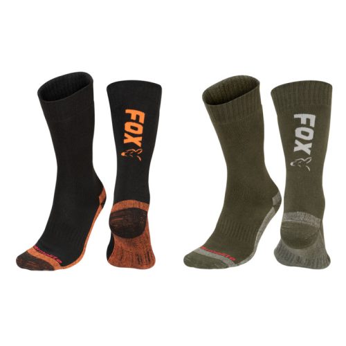 Fox Black/Orange thermo sock Sz10-13 EU 44-47 - thermo zokni