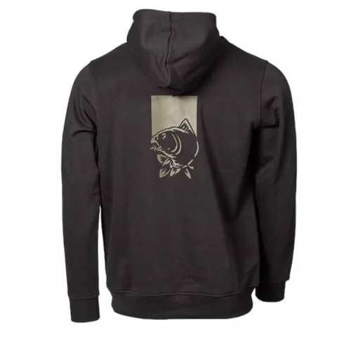 Nash Fish Logo Hoody Black - Fekete kapucnis pulóver L méret - CarpHunter