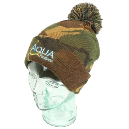 Aqua - Camo Bobble Hat - Terepmintás kötött sapka