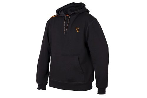 Fox Collection Black/Orange Hoodie XXL - Fekete - Narancs kapucnis pulóver