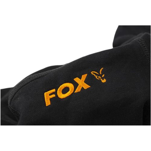 Fox Collection Black/Orange Hoodie - Fekete - Narancs kapucnis pulóver