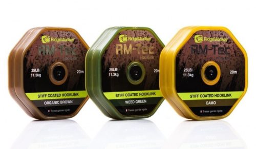 RidgeMonkey RM-Tec Stiff Coated Hooklink előkezsinór 35lb Organic Brown