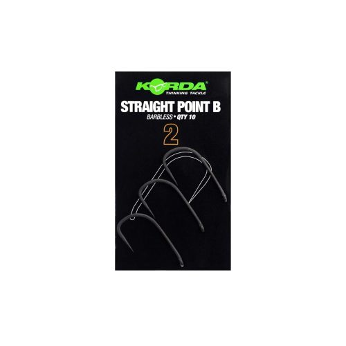 Korda Straight Point Barbless Size 2 - szakáll nélküli horog