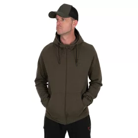Fox Collection LW Hoody Green & Black - Kapucnis Zippzáras vékony pulóver prémium Fox International horgásztermék.