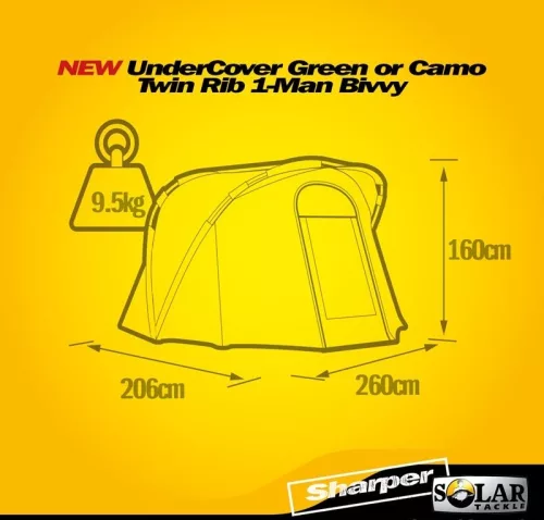 Solar Undercover Camo Twin Rib 1-Man Bivvy sátor - CarpHunter