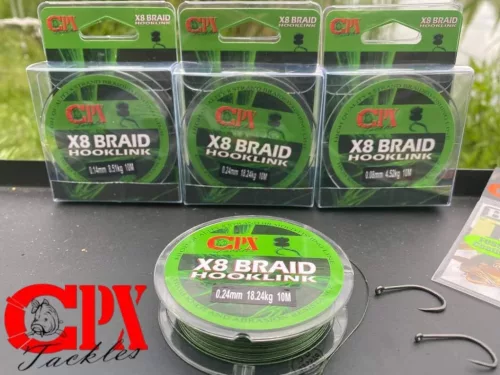 CPX X8 Braid Hooklink - 10m fonott előke - 0,30mm/23,13kg prémium CPX horgásztermék.